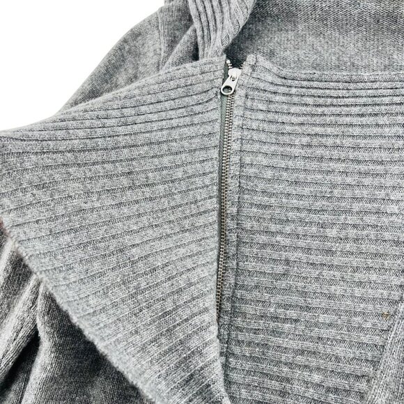 J. Crew Womens Gray Wool Blend Sweater With Zipper Collar & Ribbed Trim Size M - Picture 2 of 7